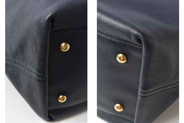 Yves Saint Laurent Navy Blue/Rouge Leather Reversible Neo Double Tote Bag