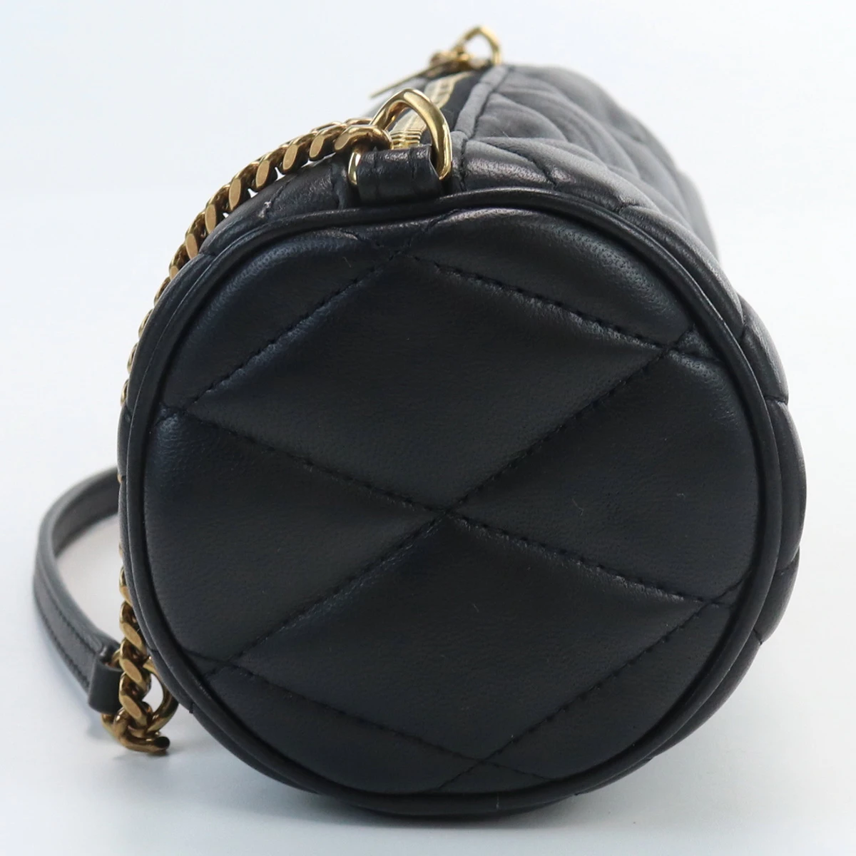 Saint Laurent Black Lambskin Leather Mini Sade Tube Bag