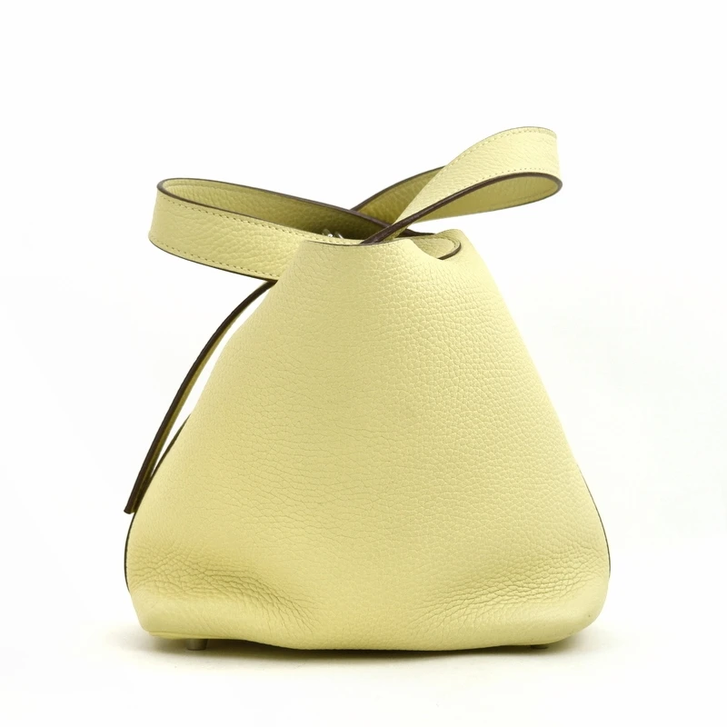 Hermes (Stamp X) Picotin Lock PM  Yellow Silver Hardware Taurillon Clemence