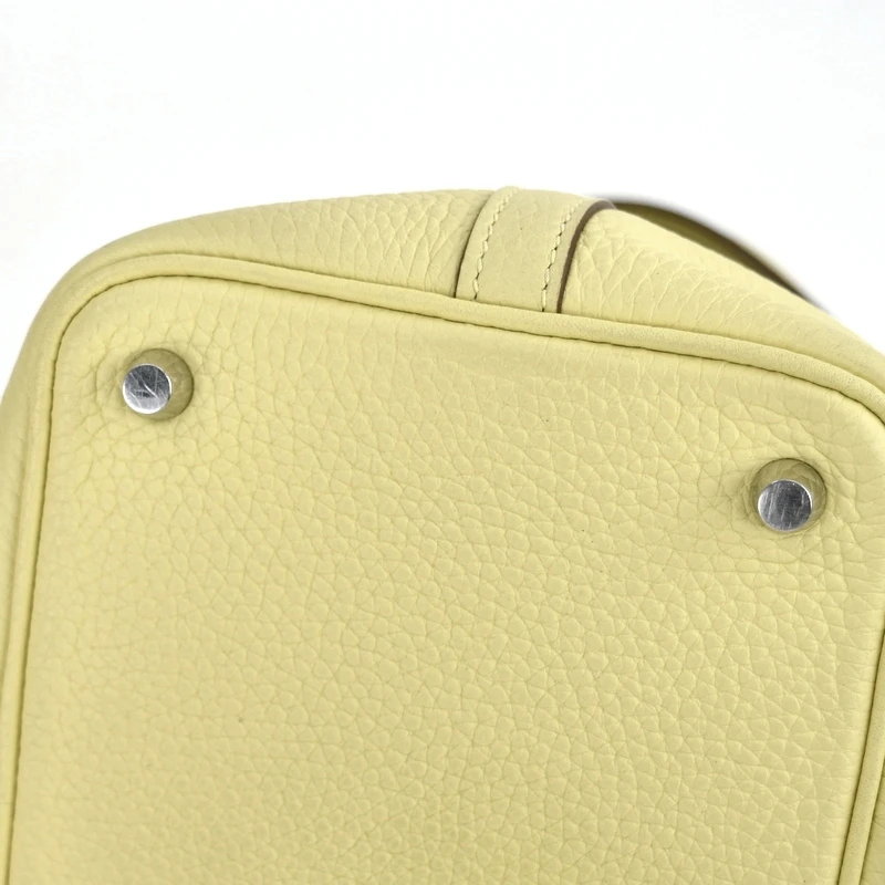 Hermes (Stamp X) Picotin Lock PM  Yellow Silver Hardware Taurillon Clemence