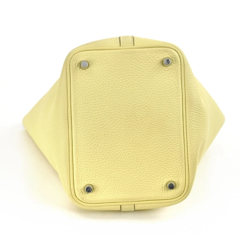 Hermes (Stamp X) Picotin Lock PM  Yellow Silver Hardware Taurillon Clemence