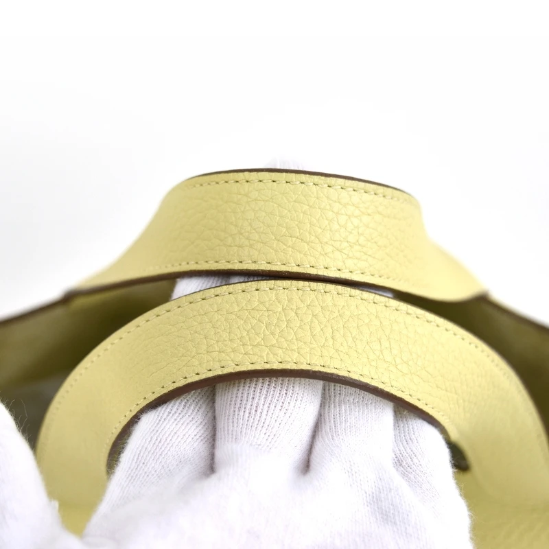 Hermes (Stamp X) Picotin Lock PM  Yellow Silver Hardware Taurillon Clemence