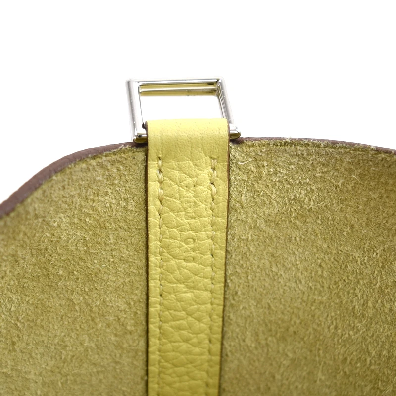 Hermes (Stamp X) Picotin Lock PM  Yellow Silver Hardware Taurillon Clemence