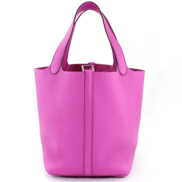 Hermes Picotin Lock MM 22 Magnolia Silver Hardware C Stamp Taurillon Clemence