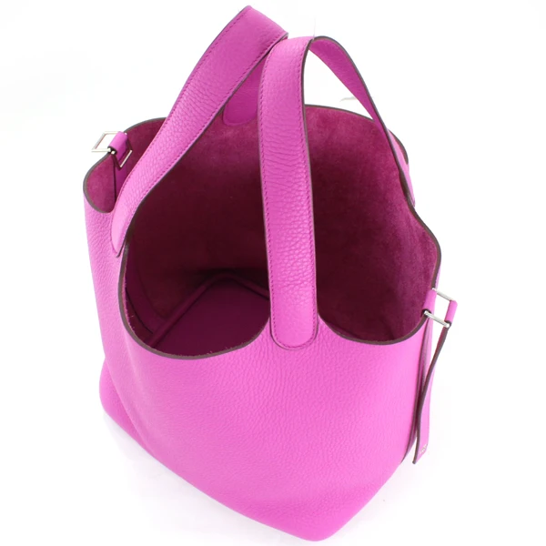 Hermes Picotin Lock MM 22 Magnolia Silver Hardware C Stamp Taurillon Clemence