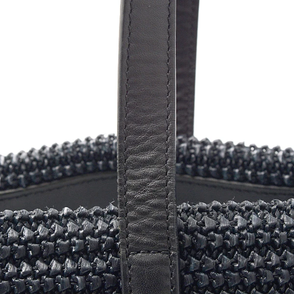Saint Laurent Black Cabas Noir Raffia Tote Bag