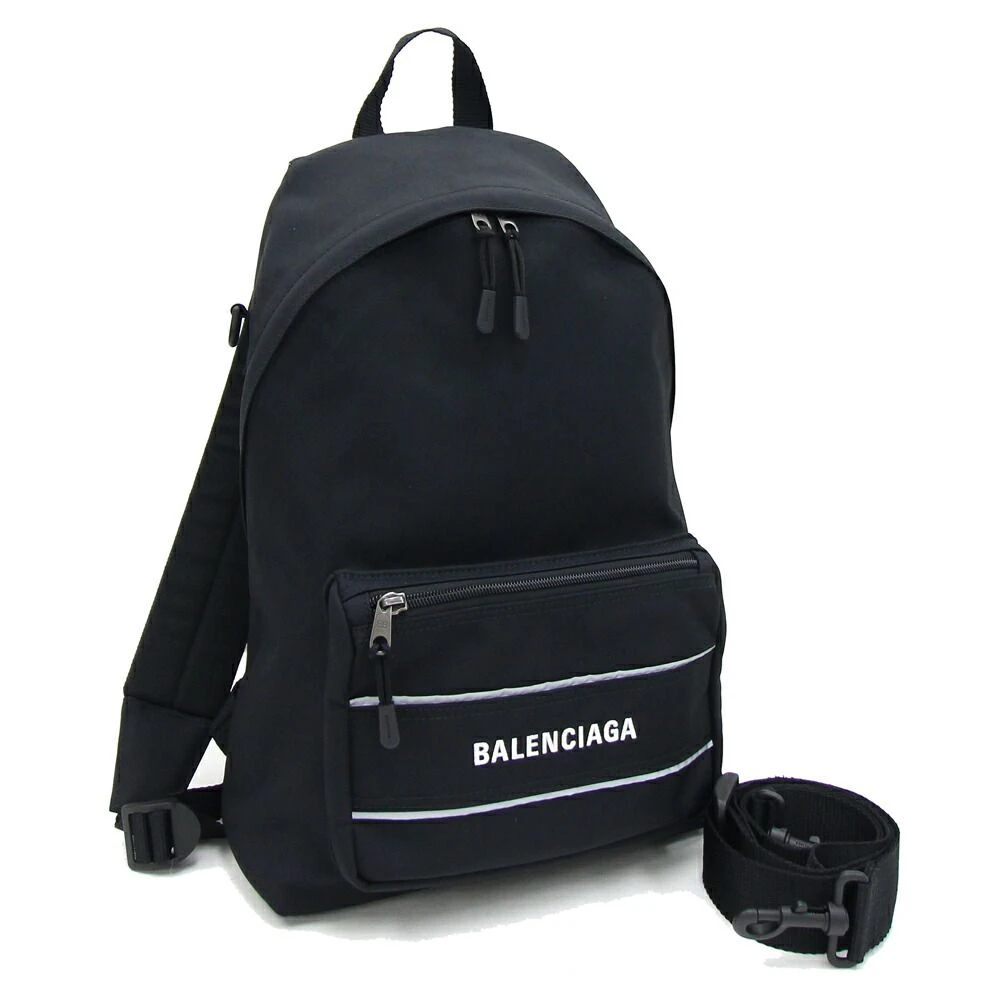 Balenciaga Black Recycled Nylon Sport Crossbody Backpack