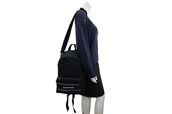 Balenciaga Black Recycled Nylon Sport Crossbody Backpack