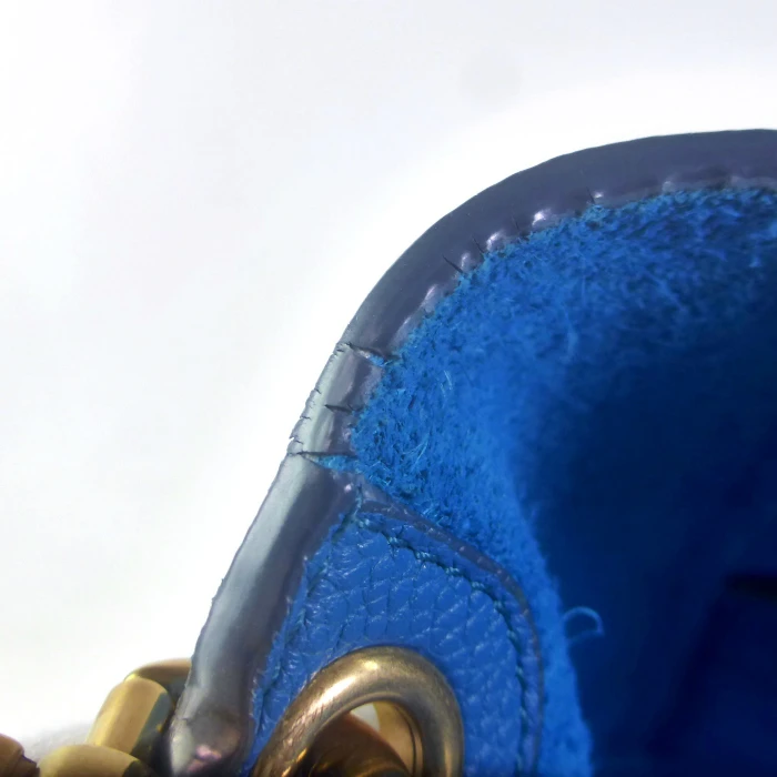 Celine Teel Blue Leather Small Sangle Bucket Bag