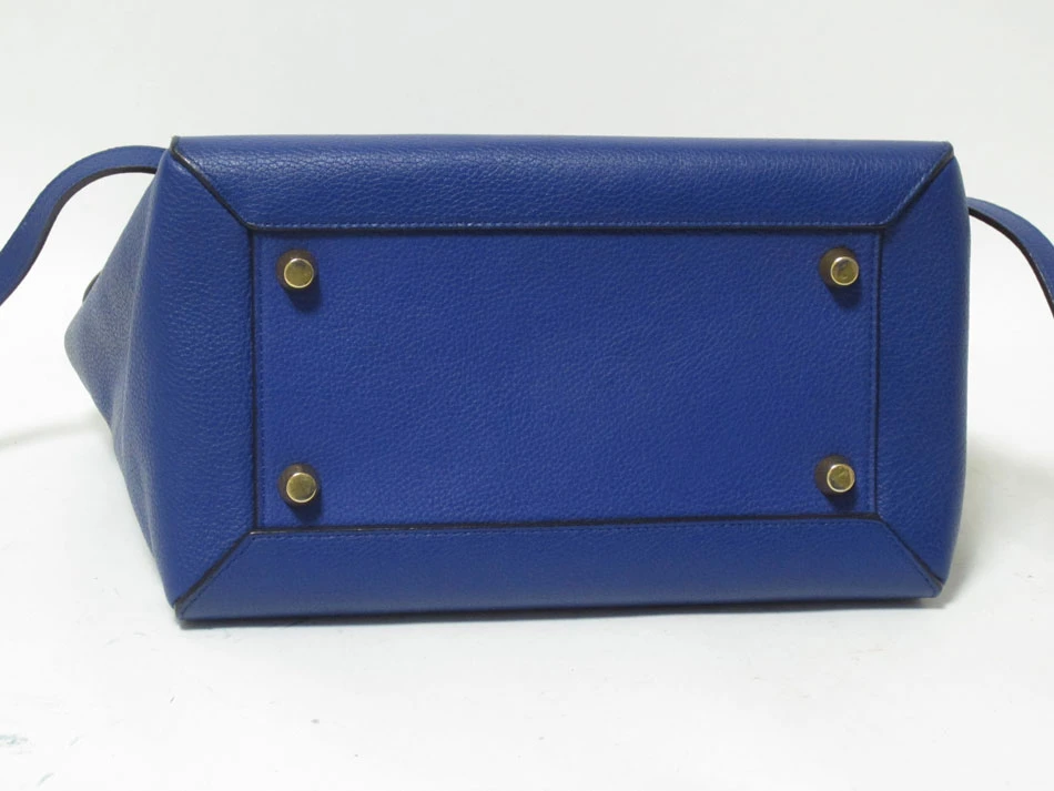 Celine Blue Leather Mini Belt Top Handle Bag