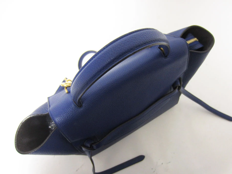 Celine Blue Leather Mini Belt Top Handle Bag