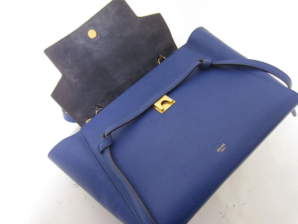 Celine Blue Leather Mini Belt Top Handle Bag