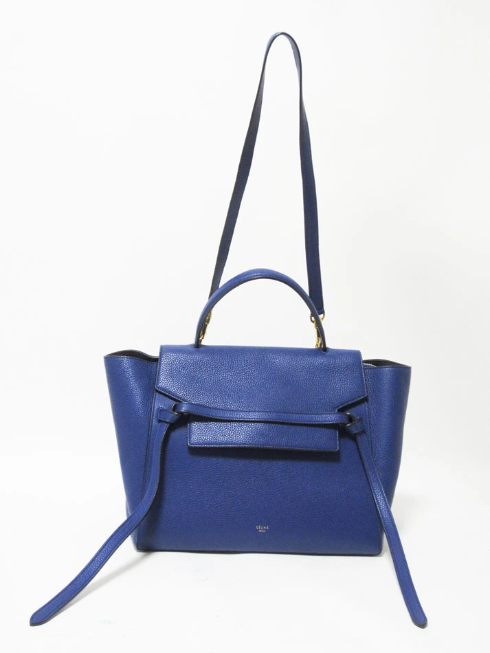 Celine Blue Leather Mini Belt Top Handle Bag