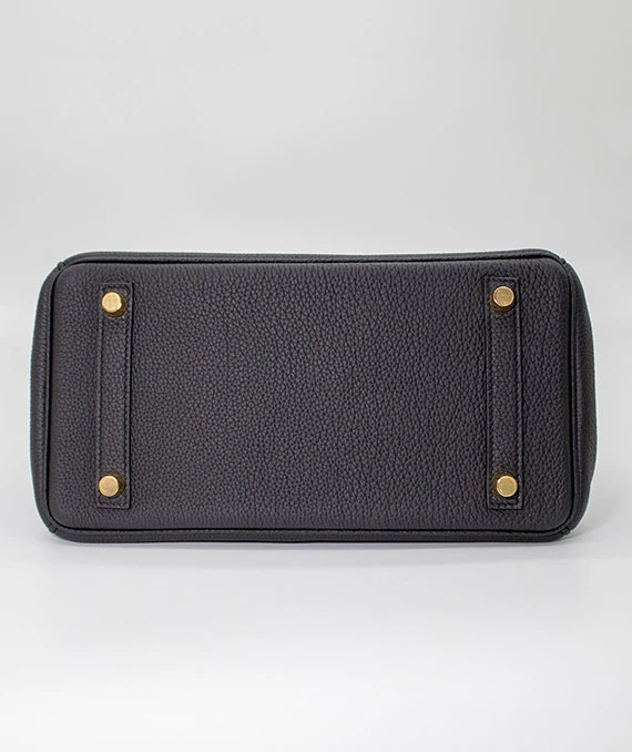 Hermes Birkin (Stamp U) Size 25 Togo Leather handbag in Black with Gold Hardware Brand New Year 2022