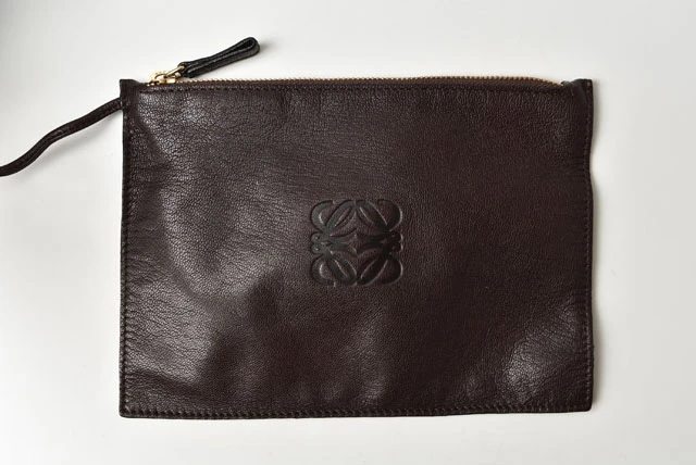 Loewe Dark Brown Nappa Leather Vintage Woven Hobo Bag with Pouch