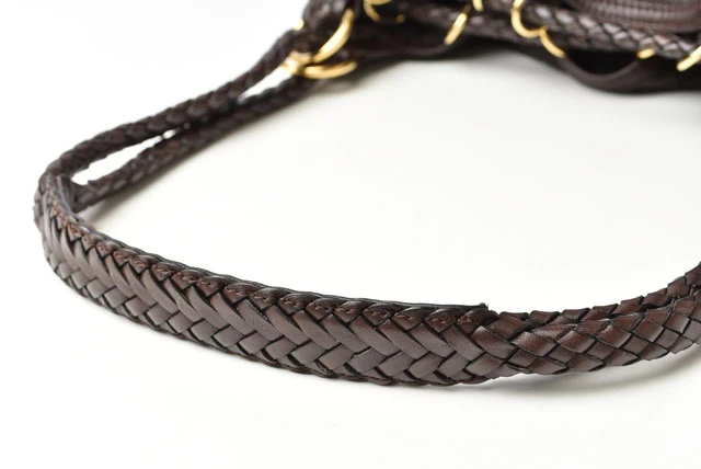 Loewe Dark Brown Nappa Leather Vintage Woven Hobo Bag with Pouch