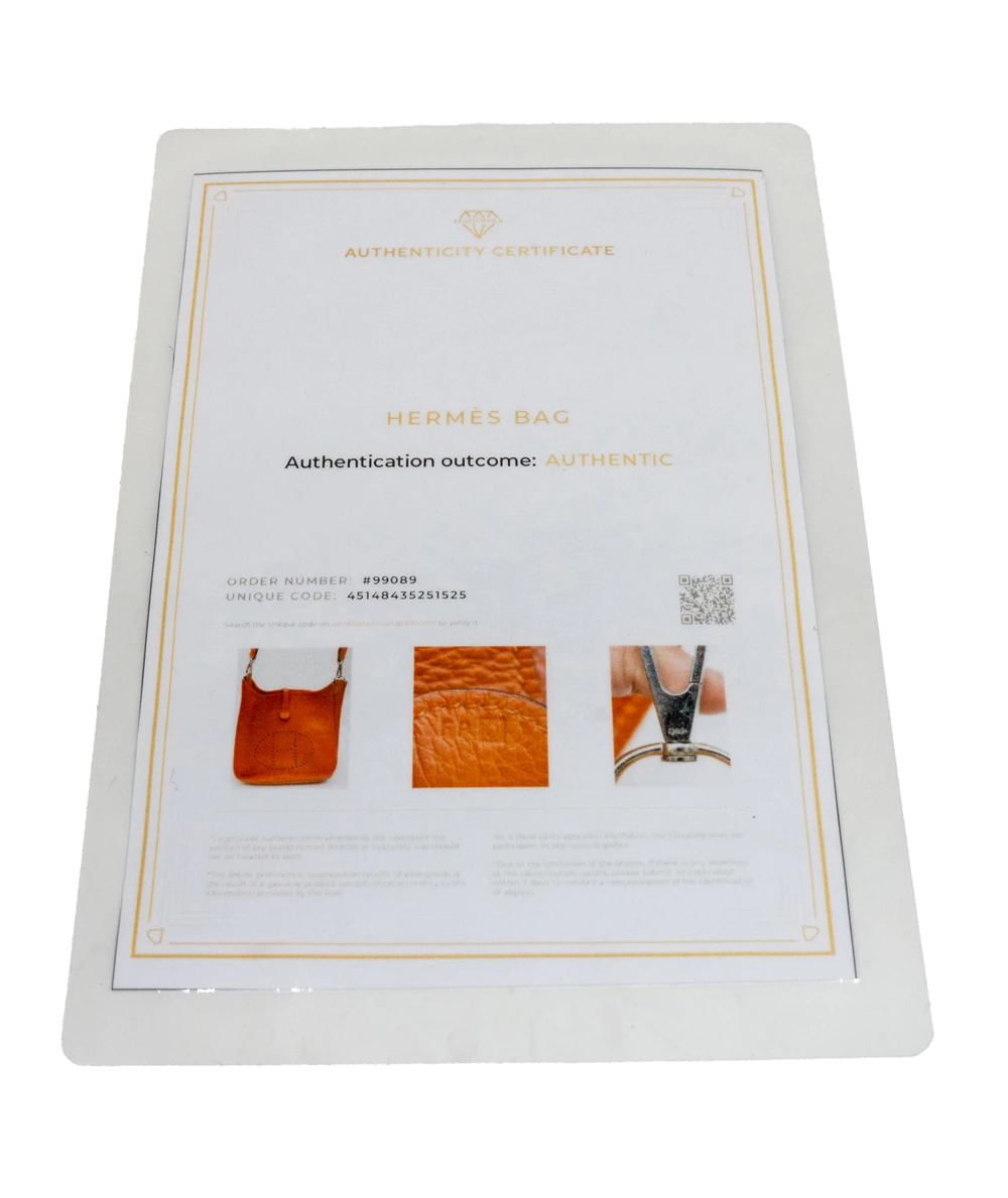 Hermes Size 28 Orange Color Fe Clemence Leather Evelyne III PM bag