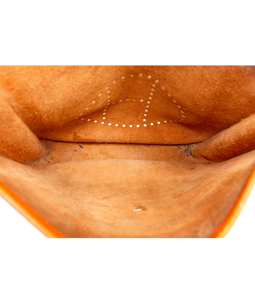 Hermes Size 28 Orange Color Fe Clemence Leather Evelyne III PM bag