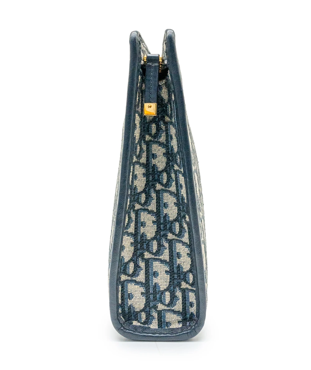 Dior Blue and Beige Oblique Canvas 30 Montaigne Pouch
