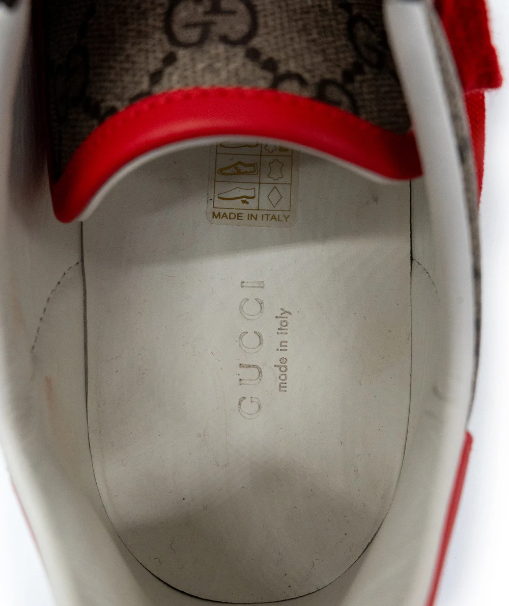 Gucci Size 38.5 Brown Canvas and Leather Ace Sneakers