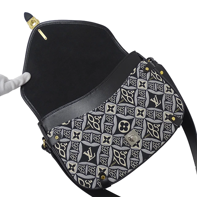 Louis Vuitton Black Leather & Canvas Neo Saumur MM Shoulder Bag