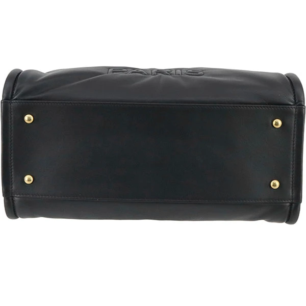 Chanel Black Calfskin Leather Deauville Tote Bag