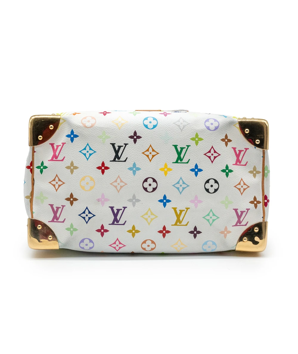Louis Vuitton White Multicolor Monogram Canvas Speedy 30