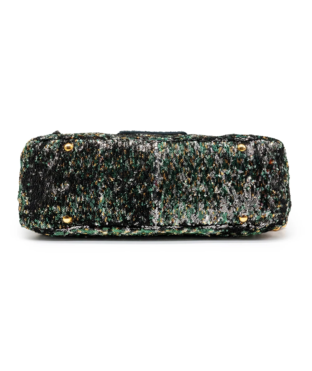 Miu Miu Multicolor Paillette Sequins Turnlock Top Handle Bag