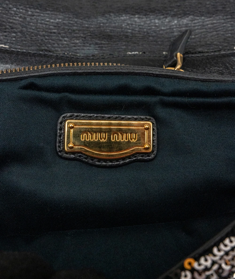 Miu Miu Multicolor Paillette Sequins Turnlock Top Handle Bag