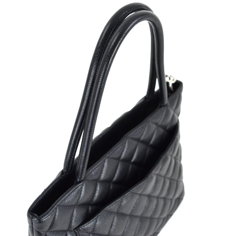 Chanel Black Caviar Medallion Tote Bag