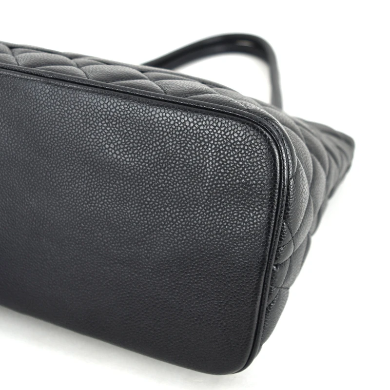 Chanel Black Caviar Medallion Tote Bag