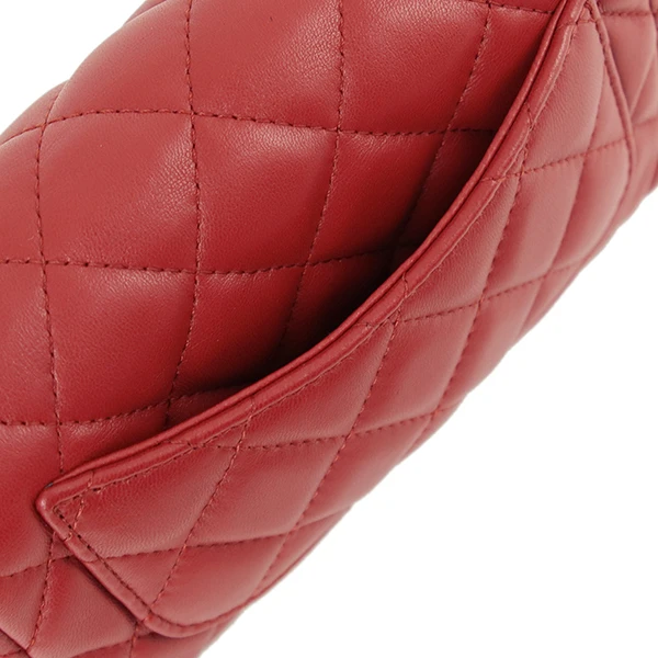 Chanel Red Quilted Cosmetic Pouch