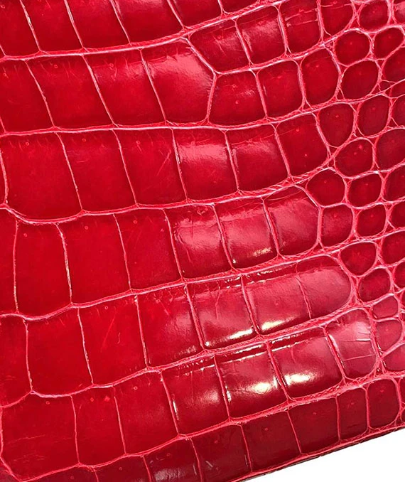Hermes 2004 Porosus Crocodile Leather Birkin Handbag size 30 in Blaze with Palladium Hardware