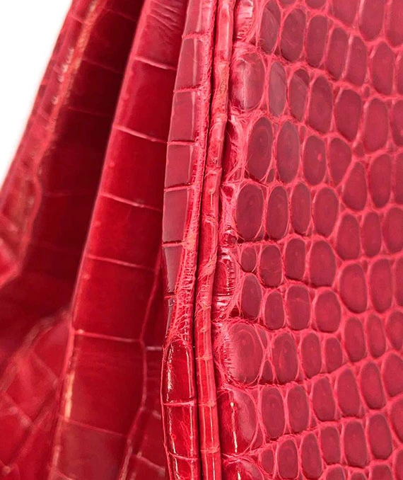 Hermes 2004 Porosus Crocodile Leather Birkin Handbag size 30 in Blaze with Palladium Hardware