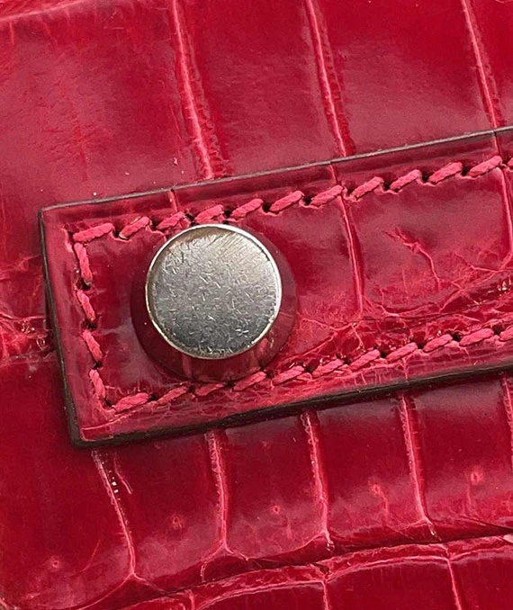 Hermes 2004 Porosus Crocodile Leather Birkin Handbag size 30 in Blaze with Palladium Hardware