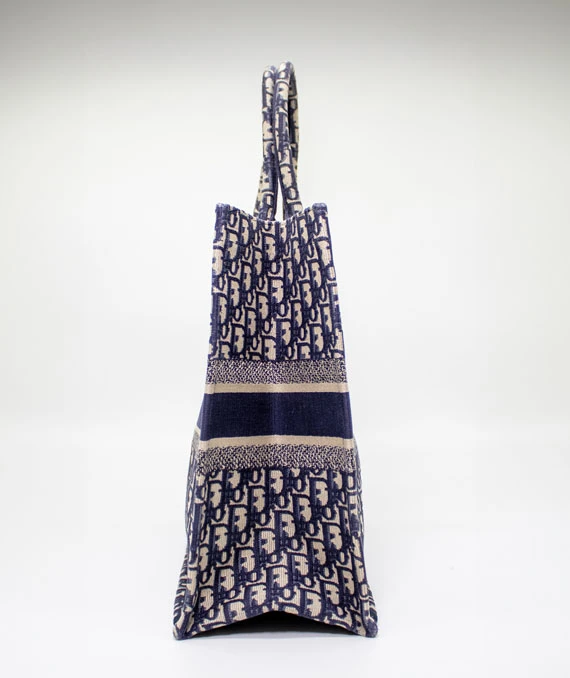 Christian Dior Navy Blue Book large Tote Canvas bag