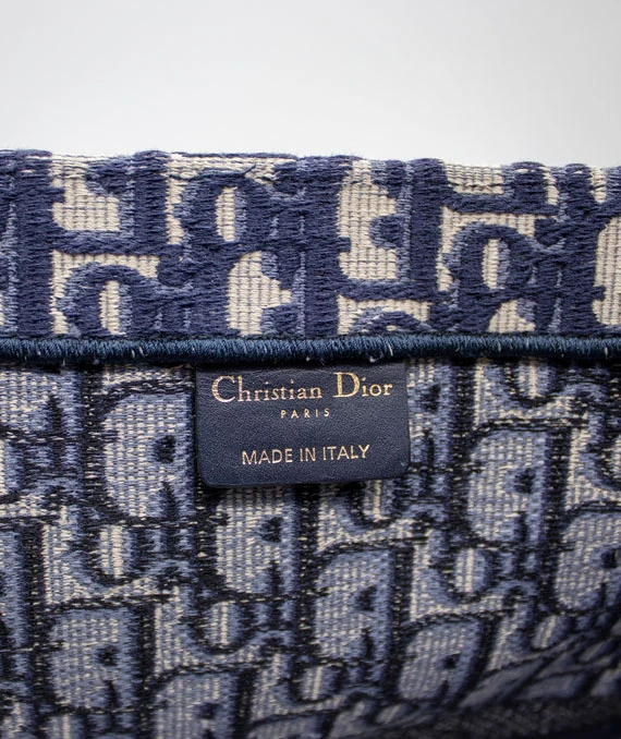 Christian Dior Navy Blue Book large Tote Canvas bag