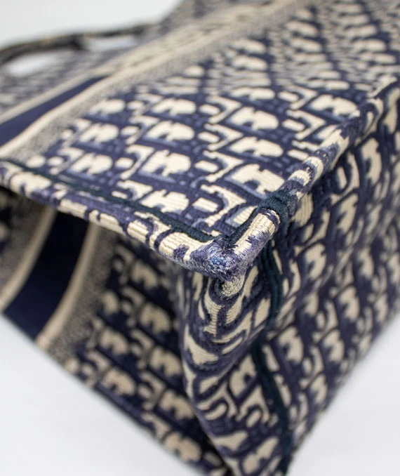 Christian Dior Navy Blue Book large Tote Canvas bag