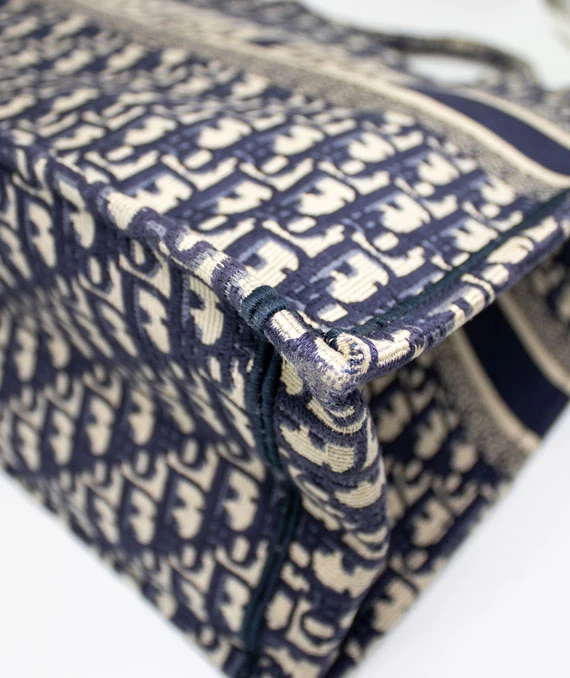 Christian Dior Navy Blue Book large Tote Canvas bag