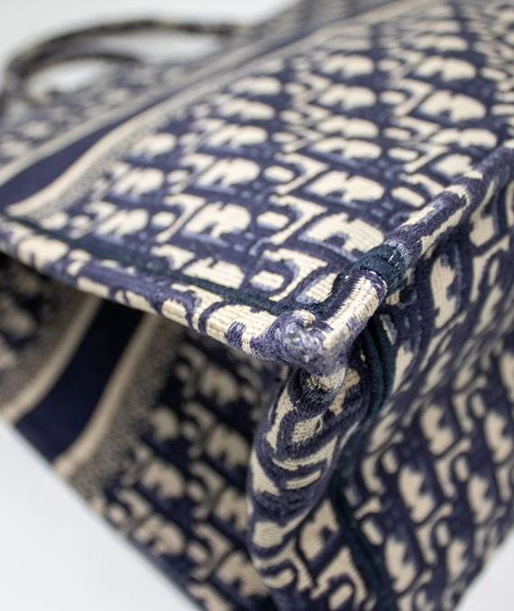 Christian Dior Navy Blue Book large Tote Canvas bag