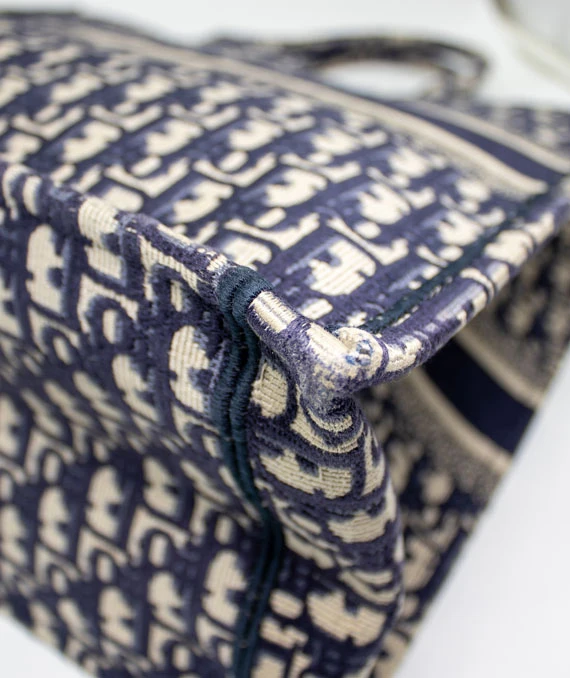 Christian Dior Navy Blue Book large Tote Canvas bag