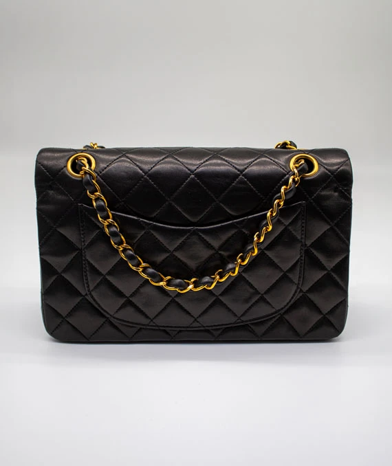 CHANEL Size 23 Medium Double Flap Shoulder Vintage Bag with Gold Hardware