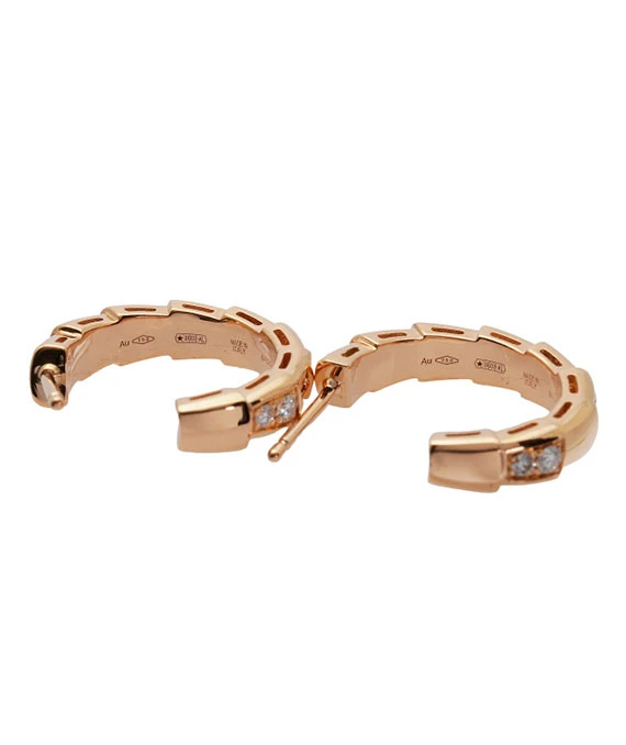 BVLGARI Serpenti Viper K18PG Pink Gold Earrings