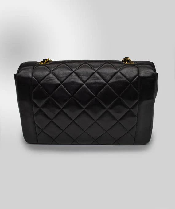 Chanel Black Quilted Lambskin Diana Medium Vintage Flap Handbag