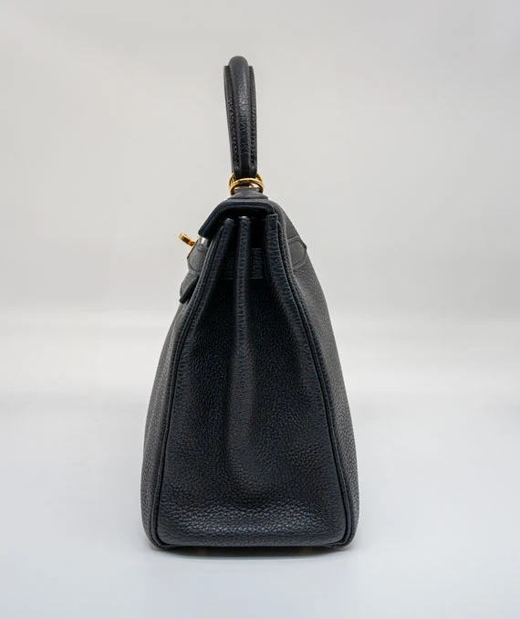 Hermes Kelly 28 Stamp D 2019 Black Togo Leather Bag with Gold Hardware