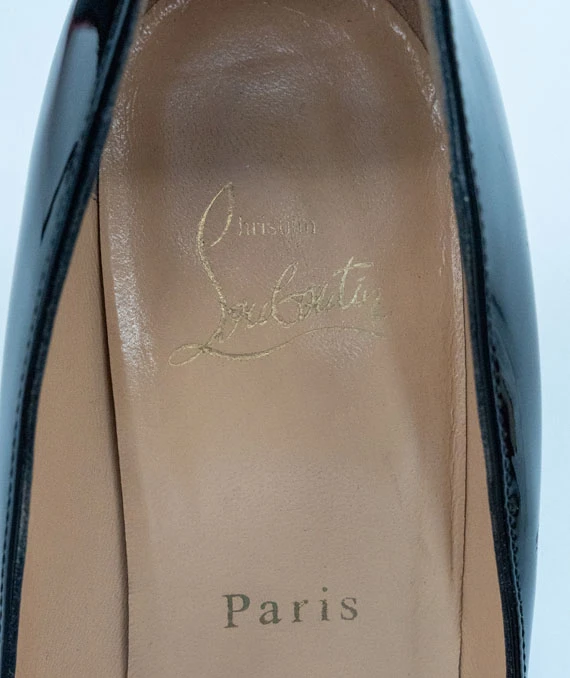 Christian Louboutin Size 37.5 Louboutin Black Patent Leather Pigalle Pumps