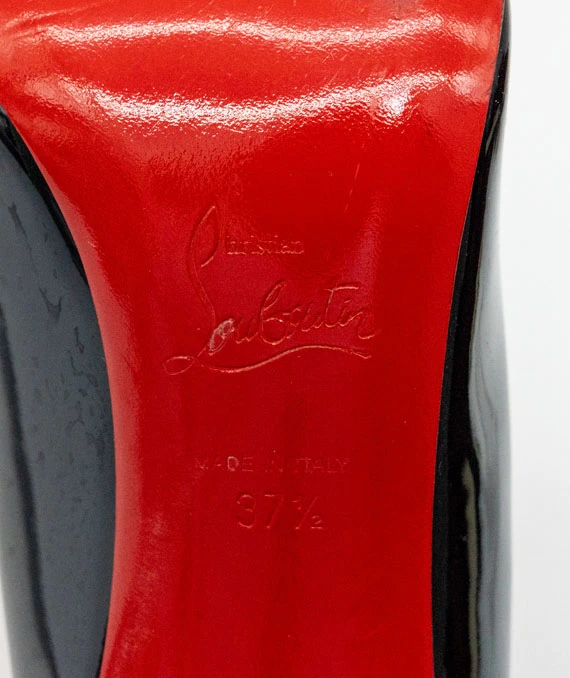 Christian Louboutin Size 37.5 Louboutin Black Patent Leather Pigalle Pumps