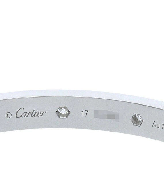 Cartier Size 17 Diamond Paved Love Bracelet in 18k White Gold