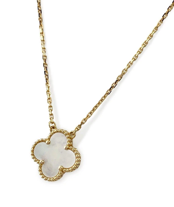 Van Cleef & Arpels Vintage Alhambra Mother of Pearl Pendant Necklace in 18k Yellow Gold