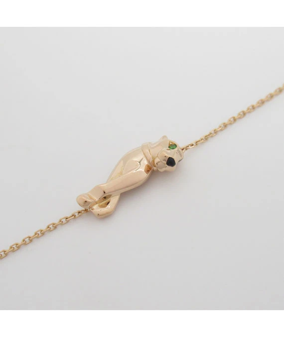 Cartier Panther Tsavorite Garnet / Onyx Bracelet in 18k Rose Gold